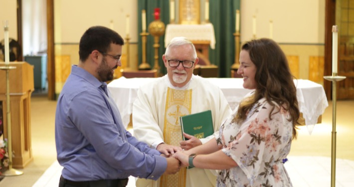Couple Exchange Catholic Vows